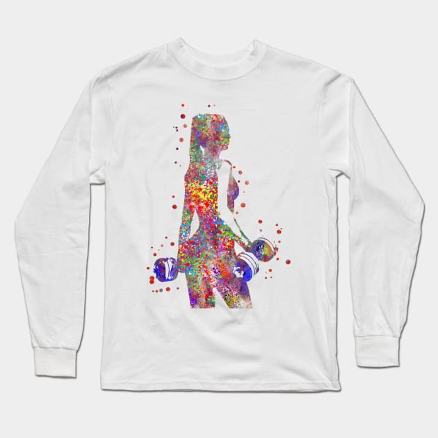 Weight training Long Sleeve T-Shirt by RosaliArt